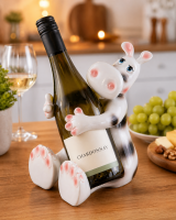 Flaschenhalter Kuh für Weinflaschen – Lustiger Weinhalter Deko Figur – Origineller Flaschenständer Geschenkidee für Männer & Frauen, Party Gag Bar & Küche