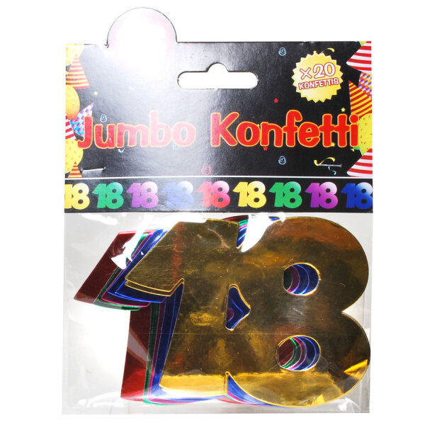 Jumbo Konfetti "18", bunt