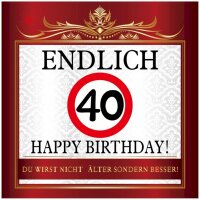 Aufkleber "Endlich 40"