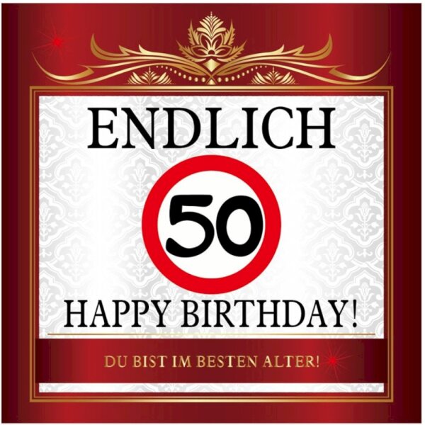 Aufkleber "Endlich 50"