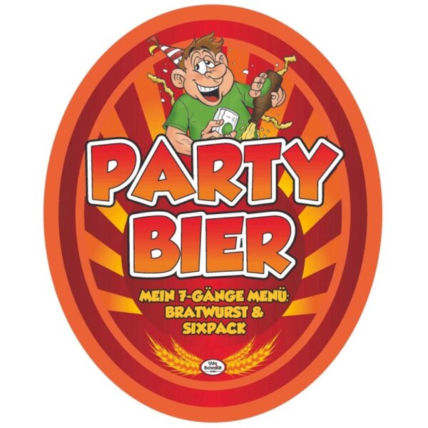 Bier-Etikett "Party-Bier", 2-tlg.