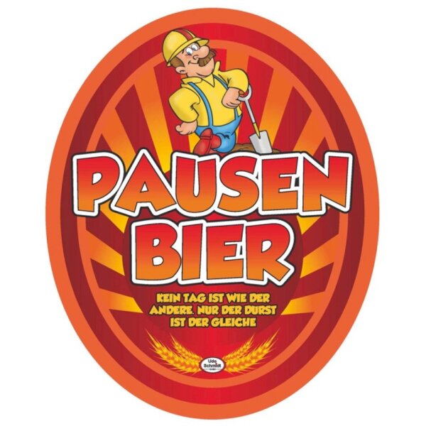 Bier-Etikett "Pausen-Bier", 2-tlg.