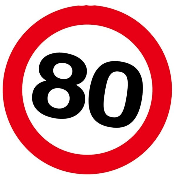 Aufkleber "80", 9cm, 12 Stück