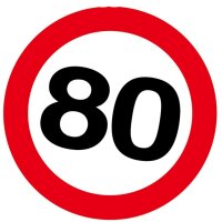 Aufkleber "80", 9cm, 12 Stück