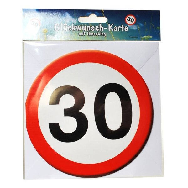 Glückwunsch-Karte "30" mit Umschlag