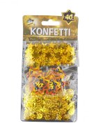 Konfetti-Mix "40", schwarz-gold, 3-tlg.