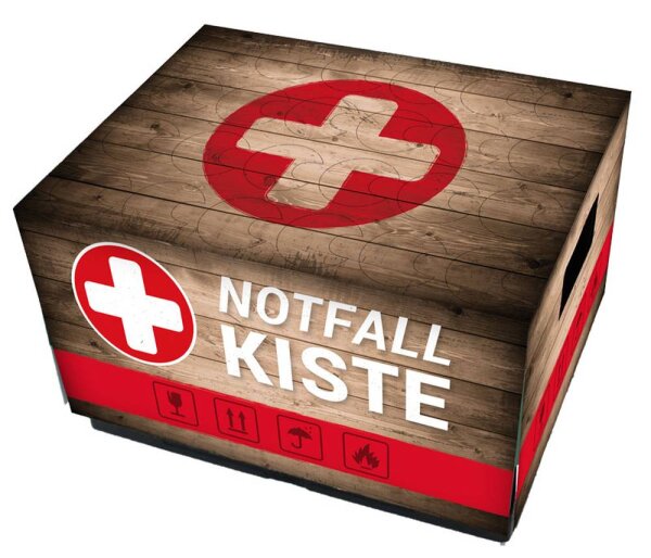 Bierkisten-Geschenkverpackung Motiv "Notfallkiste"