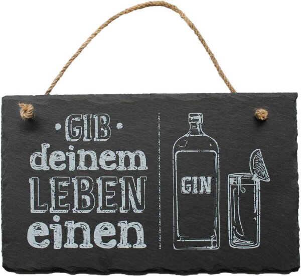 Schiefertafel Motiv "Gib Deinem Leben einen Gin"