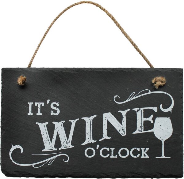 Schiefertafel Motiv "Its Wine Oclock"