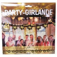 Party-Girlanden "50", schwarz/gold