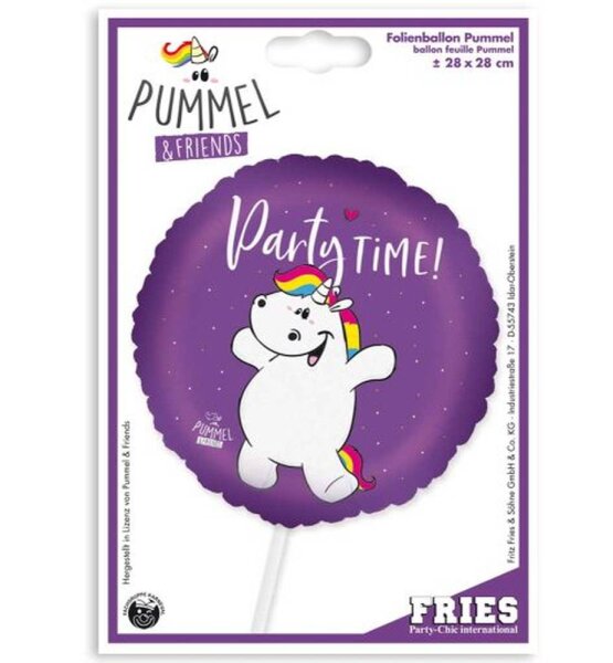 Folienballon Pummeleinhorn, Ø 28 cm