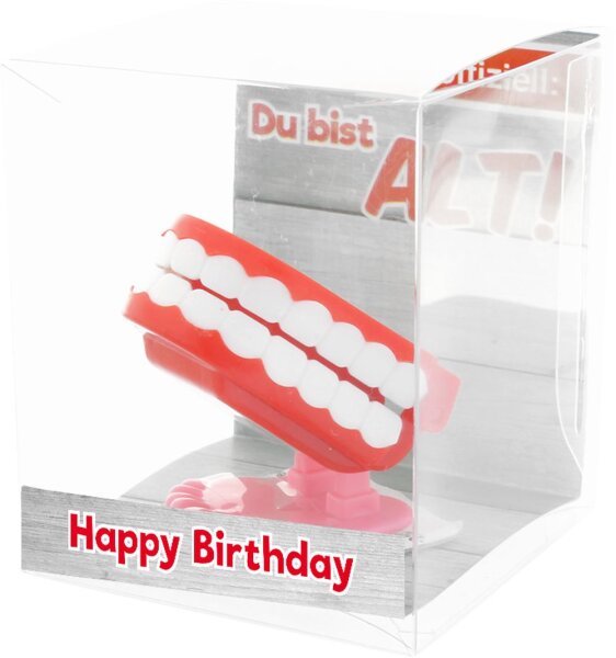 Hüpfendes Gebiss Happy Birthday