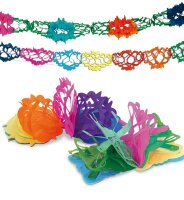 Bunte Papier Girlande, sort. Motive