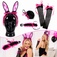 Bunny Set 4-teilig Schwarz Pink – Sexy Bunny...