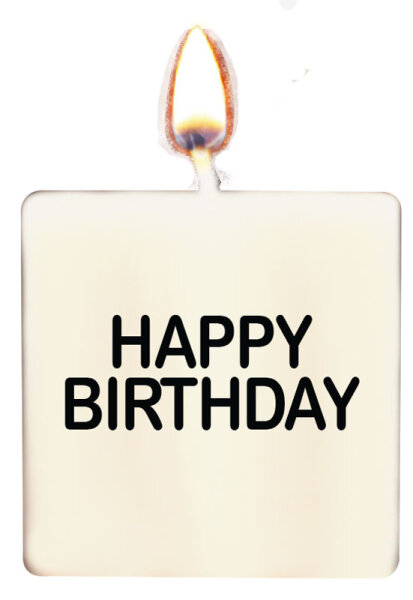 Botschaftskerze Happy Birthday