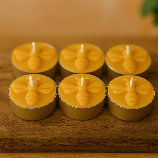 sechs Teelichter aus 100% natürlichem Bienenwachs