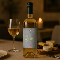 Weinflaschenaufkleber "Voll schön, dass wir gleichzeitig leben!"